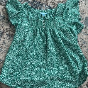 Draper James Green Floral Top